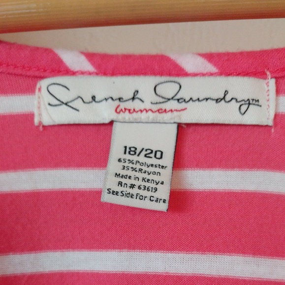 🙈French Laundry Blouse - Ruched, Ruffle, Stripes - Picture 2 of 5